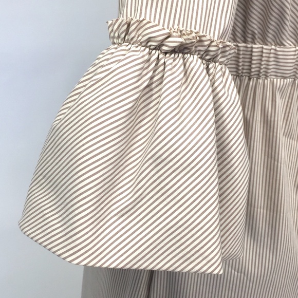 BCBG MAXAZRIA Sand Stripe Bell Sleeve Dress XXS - Picture 4 of 13